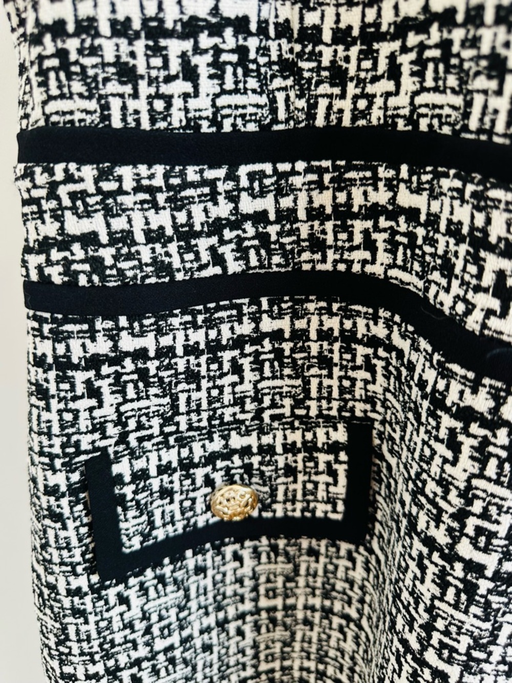 Karl Lagerfeld Black & White Tweed Mini Dress - Picture 7 of 9